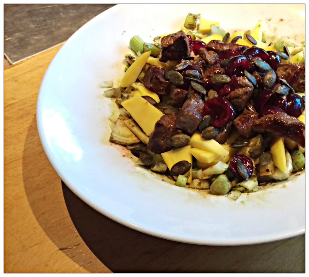 150808 fenchelsalat m rumpsteak u kirschen